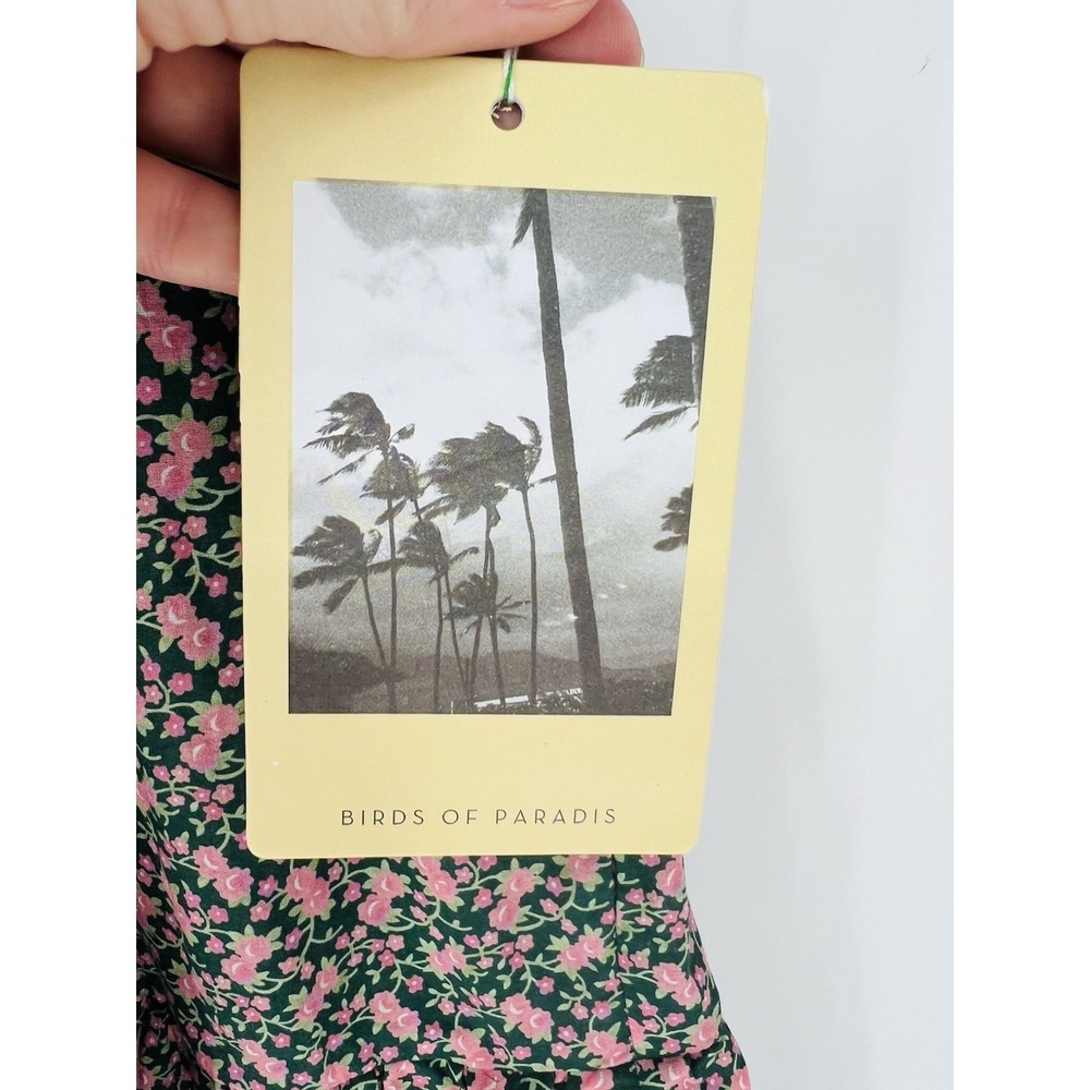 Travota Birds Of Paradise Nellie Dress "Sweet Melba" Midi Green/Pink Floral XS - Picture 5 of 12